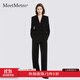 MeetMetro瑪依爾時(shí)尚套裝女2025秋季新款職場(chǎng)通勤黑色西服兩件套 黑色【現(xiàn)貨閃電發(fā)】 S