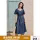 獨束大碼女裝復古收腰牛仔連衣裙2025夏季新品通勤時(shí)尚百搭長(cháng)裙子 牛仔藍 L （尺碼：2）