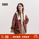 森馬（Semir）[商場(chǎng)同款]長(cháng)袖襯衫女中長(cháng)款oversize春2025格紋上衣101125105007