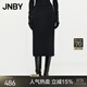 JNBY/江南布衣秋冬新品半身裙女休閑H型羊毛中長(zhǎng)款腰裙優(yōu)雅5O8D10790 001/本黑 L