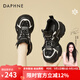 達芙妮（DAPHNE）女鞋春秋新款厚底老爹鞋運動(dòng)休閑鞋防滑春款學(xué)生女生跑步鞋 黑白色 單層 跟高7cm 37 (235mm)