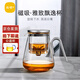 尚明玻璃內(nèi)膽磁旋飄逸杯泡茶壺茶水分離過濾沖茶具套裝家用辦公沏茶壺 槍黑色800ml