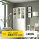 宜家（IKEA）BILLY畢利玻璃門書柜帶門落地收納客廳置物柜儲(chǔ)物柜書架 3門白色120x30x202cm