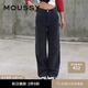 moussy 女裝新款中性風口袋細節(jié)長款直筒牛仔褲010GSK11-0380 021淺黑色 S 00001