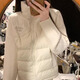 詩(shī)丹蕊2025冬季新款針織拼接輕薄棉服女ins立領(lǐng)保暖學(xué)院風(fēng)百搭羽棉襖絨 米白色 均碼 【可備注碼數】