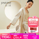 金三塔真絲睡袍女重磅19姆米100%桑蠶絲長(zhǎng)袖高級(jí)感睡衣家居服禮物 白玉蘭色(吊帶裙+袍) L