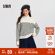 森馬（Semir）森柔|地理系列毛衣女冬季半高領刺繡條紋衫101724107022
