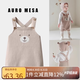 Auro Mesa嬰兒針織背帶褲可愛狐貍連體褲ins風(fēng)韓版春秋寶寶萌娃吊帶短褲 小熊背帶褲 73cm/6-9M
