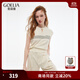 歌莉婭天絲T恤女初夏穿搭2025新款設計感條紋針織衫上衣1E5J5G300 05W米白 S
