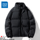 真維斯羽絨服男士冬季新款立領(lǐng)鴨絨面包服保暖加厚休閑防寒外套男 233黑色 XL