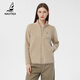 NAOTIEA意大利小帆船駝色搖粒絨加厚立領(lǐng)外套男女雙面抓絨長(cháng)袖保暖開(kāi)衫 駝色【女款】 XL 女（建議105-125）