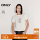 ONLY2025秋季新款休閑可愛印花純棉圓領(lǐng)短袖正肩T恤女|125101018 A43 奶油白色 XL
