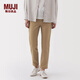 無(wú)印良品（MUJI）女式 彈力絲光斜紋 修身錐形褲 褲子 女款春季款 25年春 BE1TQC5S 深米色 XL (165/74A)