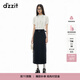DZZIT地素半身裙秋冬時(shí)尚復古摩登通勤風(fēng)都市休閑裙子女 黑色 S