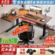 木藝生轉(zhuǎn)角雙電機(jī)電動(dòng)升降電腦桌家用辦公雙人L型桌子工作臺(tái)拐角書桌 【雙電機(jī)】整板左拐角胡桃色 1.4*1.1M(升級(jí)加強(qiáng)版收納橫梁)