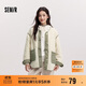 森馬（Semir）外套女中長(cháng)款菱格仿羊羔毛寬松冬2024撞色夾棉兩面穿109724108020