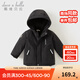 戴維貝拉（DAVE＆BELLA）加厚保暖連帽女童棉服男童棉衣外套兒童冬裝幼兒小童冬天外出棉襖 碳黑色DB16285-A 120 cm（建議身高110-120cm）