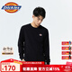 dickies圓領(lǐng)長(cháng)袖T恤男士經(jīng)典三色logo秋季寬松純色休閑舒適美式上衣 黑色 XL