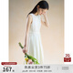 自巧小個(gè)子小個(gè)子白色氣質(zhì)工褶設(shè)計(jì)感連衣裙2024夏季新款背心裙子 巧米色 S (3碼)