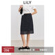 LILY2025夏新款經(jīng)典法式復古波點(diǎn)職業(yè)通勤百搭休閑直筒裙半身裙女 510黑 S