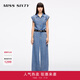 MISS SIXTY2025春季新款牛仔連體褲女復古工裝一體式連衣褲 中藍 XS