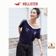 HOLLISTER25夏季新款澤西風(fēng)學(xué)院棉質(zhì)斜肩露肩T恤女裝KI357-4058 海軍藍 XS (160/84A)