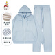 稻草人（MEXICAN）青少年衛衣套裝男春秋季連帽長(cháng)袖t恤男運動(dòng)休閑衣服套裝 冰藍 L