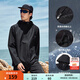 匹克（PEAK）防潑水運動(dòng)外套男戶(hù)外沖鋒軟殼防風(fēng)風(fēng)衣連帽單層夾克休閑上衣 黑色-【左肩logo升級版】 4XL (190)