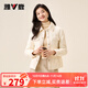 雅鹿菱形格輕薄羽絨服女2025秋冬新款時(shí)尚小香風(fēng)翻領(lǐng)拼接寬松外套 米白 L (165) 【推薦105-115斤】