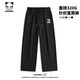 HIPANDA你好熊貓休閑褲男春秋寬松大碼舒適透氣重磅棉直筒褲美式高街長(cháng)褲 黑#JDPok熊 2XL
