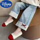 迪士尼兒童褲子女孩褲子春秋款蕾絲花邊早春女童褲子2025款新中式女孩寶 官方旗艦紅色鈴鐺牛仔褲 110 cm/建議身高105左右