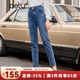 百圖betu女裝秋新款牛仔褲時(shí)尚百搭高腰顯瘦修身牛仔褲女2309T74 牛仔色 S