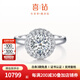 喜鉆摩天輪鉆戒女鉑金群鑲克拉效果鉆石戒指求婚結(jié)婚戒指生日禮物 鉑金共87分FG色（50+37）