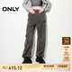 ONLY春夏褲腳抽繩寬松高腰工裝褲休閑褲女|124414034 E15 無(wú)言灰色 XS (155) 60A