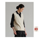 旅途原品ltyp 百搭羊毛坎肩黑色毛衣背心 灰色針織馬甲上衣女秋冬 棉羊白-現貨 M