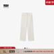 Levi's商場同款冰酷系列25夏新款女士RIBCAGE高腰直筒白色牛仔褲 白色 26 (27)