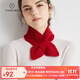 帕什羊絨圍巾女100%山羊絨7針加厚草莓交叉針織小圍脖 YH-2362 圣誕紅