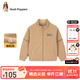 暇步士（Hush Puppies）童裝兒童外套春裝新款兒童外套針織雙搖粒絨時(shí)尚休閑外套 燕麥卡其A款 155 cm