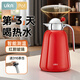 UKA保溫水壺大容量玻璃內膽暖瓶家用熱水壺泡茶悶茶壺禮品 紅色1.5L