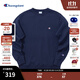Champion冠軍2024年秋季新款加絨基礎刺繡小C圓領(lǐng)套頭長(cháng)袖 藏青色 2XL