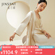 金三塔重磅真絲睡衣女100%桑蠶絲長(cháng)袖配腰帶長(cháng)款真絲睡袍單袍情人節禮物 白玉蘭色(吊帶裙+袍) M