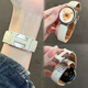 優(yōu)倫詩(shī)適用華為手表gt5/gt6表帶41mm女款watch5磁吸gt4/gt5pro荔枝紋真皮gt3/2腕帶watch4/4pro智能表帶 星光色【荔枝紋-強力磁吸】 【41/42表盤(pán)】18MM接口通