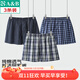 AB男士【3條】純棉寬松透氣簡(jiǎn)約格子短褲沙灘褲舒適男家居褲阿羅褲 混色【3條】 3XL