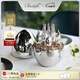 昆庭（CHRISTOFLE）【中秋禮品】MOOD昆庭心境蛋鍍銀筷子24件家用餐具套裝新婚禮物 銀色中餐正餐版