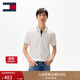 TOMMY JEANS【潮流鑲邊】25春夏新款男裝純棉珠地網(wǎng)眼翻領(lǐng)短袖T恤POLO衫 白色YBL XL