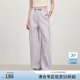 范思藍恩美式復古炸街束腳工裝褲女2025夏新款撞色寬松休閑褲2443 淺紫色 M