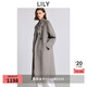 LILY不易靜電2025冬新款女裝美麗諾羊毛混紡雙面呢毛呢大衣外套 501灰色 S