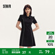 森馬（Semir）連衣裙女撞色短裙潮酷百搭夏季潮流polo領(lǐng)小黑裙顯瘦休閑時(shí)尚 黑色90001 S
