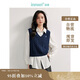 茵曼老錢(qián)風(fēng)麻花羊毛衫2025秋季女裝百搭馬甲通勤毛衣外套 寶藍色 XL