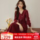 熙世界（sllsky）浪漫復古連衣裙女秋冬公主裙法式赫本生日禮裙子高級感本命年女裝 復古紅 2XL
